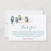 Whimsical Birds on Branches Pastel Baby Shower Dankeskarte (Vorderseite)