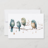 Whimsical Birds on Branches Pastel Baby Shower Dankeskarte (Rückseite)