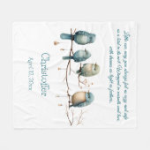 Whimsical Birds on Branches Pastel Baby Shower Fleecedecke (Vorderseite (Horizontal))