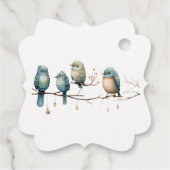 Whimsical Birds on Branches Pastel Baby Shower Geschenkanhänger (Rückseite)