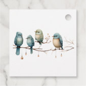 Whimsical Birds on Branches Pastel Baby Shower Geschenkanhänger (Rückseite)