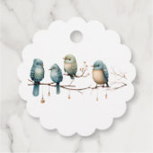 Whimsical Birds on Branches Pastel Baby Shower Geschenkanhänger (Rückseite)