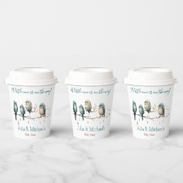 Whimsical Birds on Branches Pastel Baby Shower Pappbecher