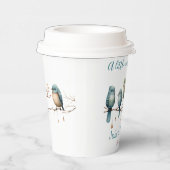 Whimsical Birds on Branches Pastel Baby Shower Pappbecher (Rechts)