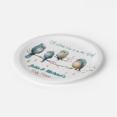 Whimsical Birds on Branches Pastel Baby Shower Pappteller (Schrägansicht)