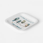 Whimsical Birds on Branches Pastel Baby Shower Pappteller (Gewinkelt)