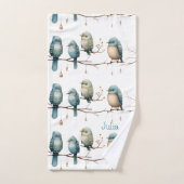 Whimsical Birds on Branches Zeitlose Eleganz Badhandtuch Set (Handtuch)