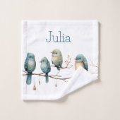 Whimsical Birds on Branches Zeitlose Eleganz Badhandtuch Set (Waschlappen)