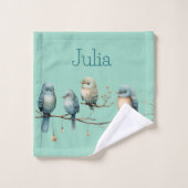 Whimsical Birds on Branches Zeitlose Eleganz Badhandtuch Set (Waschlappen)
