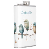 Whimsical Birds on Branches Zeitlose Eleganz Flachmann (Rechts)