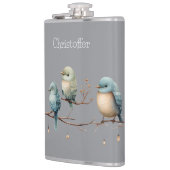 Whimsical Birds on Branches Zeitlose Eleganz Flachmann (Links)