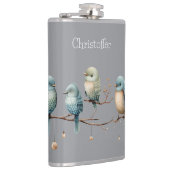 Whimsical Birds on Branches Zeitlose Eleganz Flachmann (Rechts)