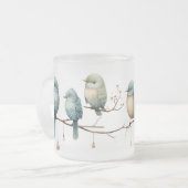 Whimsical Birds on Branches Zeitlose Eleganz Mattglastasse (Vorderseite Links)