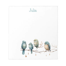 Whimsical Birds on Branches Zeitlose Eleganz Notizblock