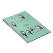 Whimsical Birds on Branches Zeitlose Eleganz Notizblock (Rechte Seite)