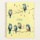 Whimsical Birds on Branches Zeitlose Eleganz Planer (Vorderseite)