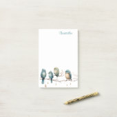 Whimsical Birds on Branches Zeitlose Eleganz Post-it Klebezettel (Auf Schreibtisch)