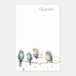 Whimsical Birds on Branches Zeitlose Eleganz Post-it Klebezettel