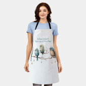 Whimsical Birds on Branches Zeitlose Eleganz Schürze (Getragen)