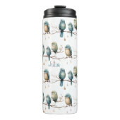 Whimsical Birds on Branches Zeitlose Eleganz Thermosbecher (Vorderseite)