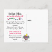 Whimsical Birds on Parade Virtual Baby Card Dusche Postkarte (Rückseite)