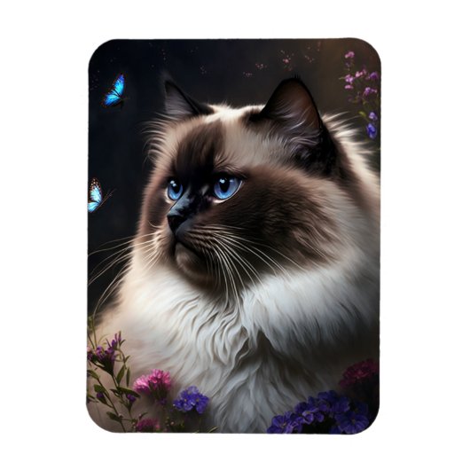Whimsical Birman Cat Flexible Magnet (Vertikal)