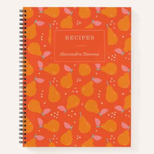 Whimsical Birne Frucht Muster Personalisierte Reze Notizblock (Vorderseite)