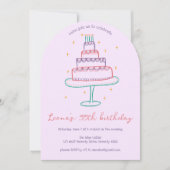 Whimsical Birthday Cake Custom Colorful Party Arch Einladung (Vorderseite)