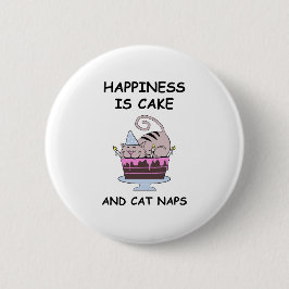 Whimsical Birthday Cat Button