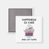 Whimsical Birthday Cat Magnet (Vorderseite/Rückseite)