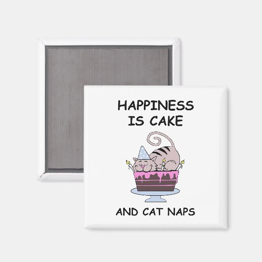 Whimsical Birthday Cat Magnet (Vorderseite/Rückseite)