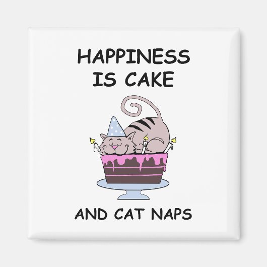 Whimsical Birthday Cat Magnet (Vorne)