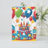 Whimsical Birthday Einladung für Jungen (Stehend Vorderseite)