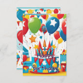 Whimsical Birthday Einladung für Jungen (Vorne/Hinten)