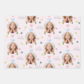 Whimsical Birthday Fee rosa personalisiert Wrappin Geschenkpapier Set (Vorderseite 2)