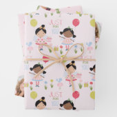 Whimsical Birthday Fee rosa personalisiert Wrappin Geschenkpapier Set (Beispiel)