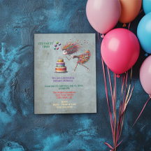 Whimsical Birthday Girl bläst Kerzen aus