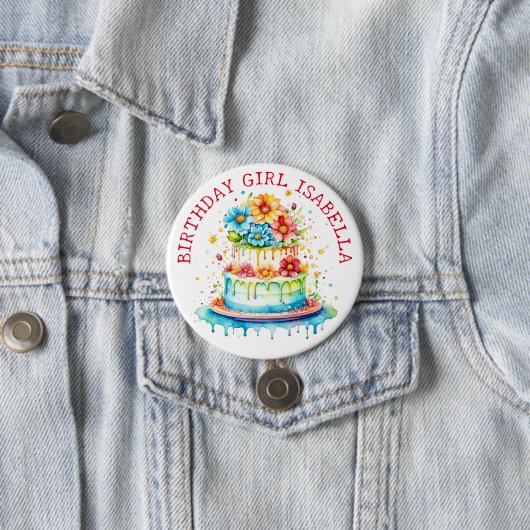 Whimsical Birthday Girl Button (Beispiel)