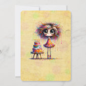 Whimsical Birthday Girl Cake Einladung (Rückseite)