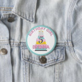 Whimsical Birthday Girl Kind's Party Button (Beispiel)
