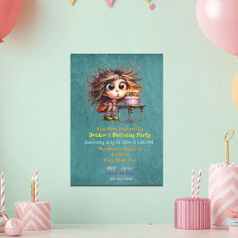Whimsical Birthday Girl machen einen Wunsch Einladung