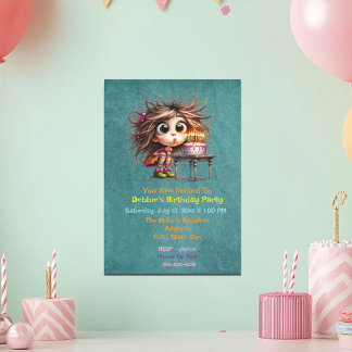 Whimsical Birthday Girl machen einen Wunsch Einladung