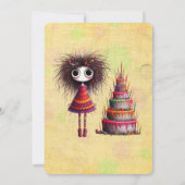 Whimsical Birthday Girl Overdone Cake Einladung (Rückseite)