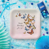Whimsical Birthday Party Butterfly Paper Plate Pappteller (Party)