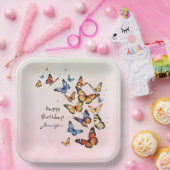 Whimsical Birthday Party Butterfly Paper Plate Pappteller (Party)