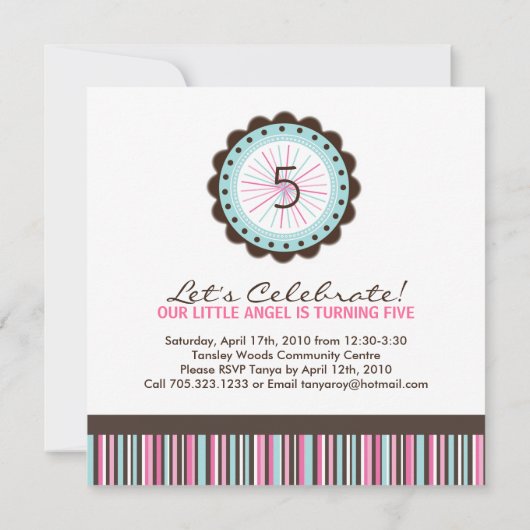 Whimsical Birthday Party Einladung (Rückseite)