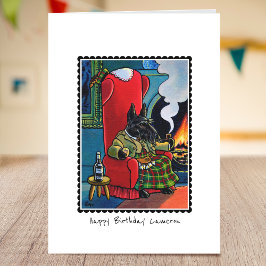 Whimsical Birthday Scottie Faltkarte Karte