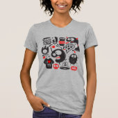 Whimsical Black and Red Doodles - Icons Graffiti T-Shirt (Vorderseite)