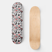 Whimsical Black and Red Monster Doodles Skateboard (Vorderseite)