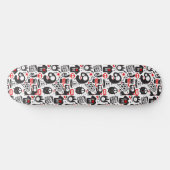 Whimsical Black and Red Monster Doodles Skateboard (Horizontal)
